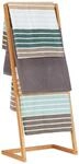 Relaxdays Handtuchhalter freistehend, Leiterregal mit 4 Handtuchstangen,