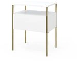 Vicco Nachttisch Mira, Wei&szlig;/Gold, 40 x 50 cm, zur Ablage von Alltagsgegenst&auml;nden