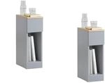 SoBuy 2er Set Nachttisch schmal Nachtschrank Beistelltisch mit Schublade und...
