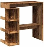 vidaXL Bartisch mit Regal Altholz-Optik 100x48x101,5 cm, Party Tisch,