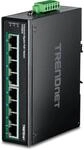 TRENDnet TI-PG80B 8-Port PoE+ Switch Industrial Gigabit DIN-Rail (24-56V), schwarz