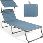 Homecall Sonnenliege mit Dach, schnell trocknender Schaumstoff, XXL, 200 x 70...