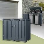 ML-Design M&uuml;lltonnenbox 2er f&uuml;r 2 Tonnen 240L 132x80x116,3 cm, Anthrazit,...