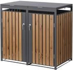 ML-Design M&uuml;lltonnenbox 2er 240L, M&uuml;lltonnenverkleidung f&uuml;r 2 M&uuml;lltonnen,