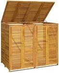 vidaXL M&uuml;lltonnenbox f&uuml;r 2 Tonnen 140x89x117 cm Massivholz Akazie