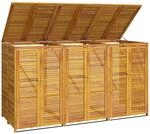vidaXL M&uuml;lltonnenbox f&uuml;r 3 Tonnen 210x89x117 cm Massivholz Akazie