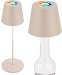 BRILONER - 3 in 1 RGBW LED Tischlampe kabellos IP44 mit Touch, stufenlos dimmbar,
