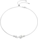 Swarovski Constella Halskette, Rhodinierte Damenhalskette mit Kristallperlen Zirkonia