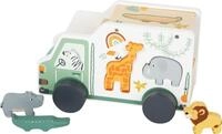 small foot Steckspiel Spielauto "Safari" Motorikspielzeug aus Holz mit 5