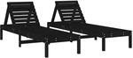 vidaXL Sonnenliegen 2 STK. Schwarz 199,5x60x74 cm Massivholz Kiefer