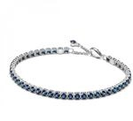 PANDORA Timeless Funkelndes Blaues Tennisarmband aus Sterling Silber mit k&uuml;nstlichen