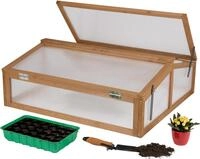 needs&wants&reg; Fr&uuml;hbeet Aufsatz klein aus Holz Bausatz, Fr&uuml;hbeetkasten mit Abdeckung