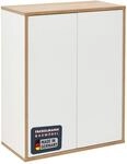 FACKELMANN Finn Midischrank im Retrostil &ndash; Eleganter Badschrank in Wei&szlig; mit