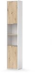 Vicco Badschrank Henri, Wei&szlig;, 30 x 165 cm mit T&uuml;ren, und offenen F&auml;chern, zur