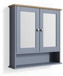 Vicco Badspiegelschrank Bianco, Grau, 56 x 58 cm