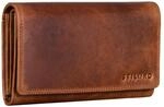 STILORD gro&szlig;e Damen-Geldb&ouml;rse aus Leder schwarz - Vintage Portemonnaie -
