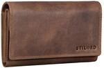 STILORD gro&szlig;e Damen-Geldb&ouml;rse aus Leder schwarz - Vintage Portemonnaie -