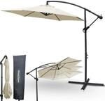 deluxe4home&reg; Sonnenschirm &Oslash;270 cm Creme I Ampelschirm mit St&auml;nder & Schutzcover I