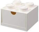 LEGO Desk Drawer 4 Knobs Wei&szlig; - Stapelbare Aufbewahrungsbox, 158x158x113 mm, 2,9L