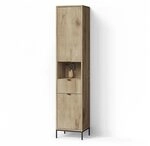 Livinity Badschrank ATERNO, Viking Oak, 40 x 190 cm mit T&uuml;r und Schublade