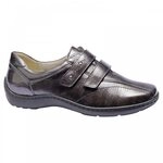 Waldl&auml;ufer Damen 496301 143 052 Henni Taipei Lackschuhe mit Riptape, carbon, 38 EU
