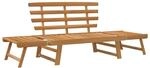 vidaXL Akazienholz Massiv Gartenbank 2-in-1 Sonnenliege Gartenliege Holzbank...