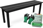 holz4home&reg; Gartenbank Holzbank Schwarz I Kleine Bank ohne Lehne I Parkbank 2-3