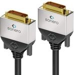 Sonero DVI Kabel, Dual Link, 24+1, Stecker auf Stecker, Schwarz, 3m | F&uuml;r DVI-D