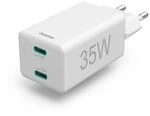 Hama Schnellladeger&auml;t, 2x USB-C, PD/Qualcomm&reg;, Mini-Ladeger&auml;t, 35 W, Wei&szlig;