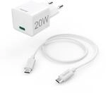 Schnellladeger&auml;t mit Ladekabel USB-C, Mini-Ladeger&auml;t, PD, 20 W, 1 m, Wei&szlig;