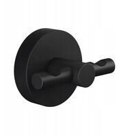 tesa Moon Black Bademantelhaken - 65 mm x 50 mm x 53 mm | 2er-Bad-Haken zur