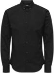 ONLY & SONS Herren Onspoplin Btn Down Shirt Ls Exp Re Hemd, Schwarz, S EU
