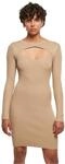 Urban Classics Damen Kleid Ladies Cut Out Dress, langarm Kleid f&uuml;r Frauen in