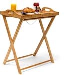 Relaxdays Tabletttisch, Bambus, HxBxT: 63,5 x 55 x 35 cm, klappbarer Beistelltisch