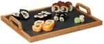 Relaxdays Serviertablett, Schieferplatte, 2 Henkel, Schiefer, Deko Accessoire,