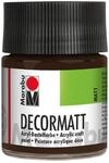 Marabu 14010005045 - Decormatt Acryl Dunkelbraun 045, 50 ml, samtmatte Acrylfarbe auf