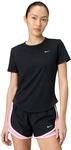 Nike Damen Tempo Dri-Fit Ss T-Shirt, Black/Reflective Silv, L