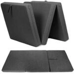 sunnypillow Premium Klappmatratze 120x195x15cm Anthrazit 4teil Faltmatratze | mit