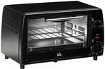 HOMCOM Mini Backofen 10 L 750W 100-230℃ 60 Min. Timer Pizza-Ofen Schwarz | Mit