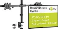 goobay Dual-Monitorhalterung 17&ndash;32 Zoll, neigbar & h&ouml;henverstellbar, VESA...