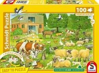 Schmidt 56528 Tierkinder auf dem Bauernhof, 100 Teile Kinderpuzzle