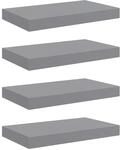 vidaXL 4X Wandregal Schwebend H&auml;ngeregal Wandboard B&uuml;cherregal Regalbrett