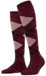 Burlington Damen Kniestr&uuml;mpfe Marylebone W Kh Wolle lang gemustert 1 Paar, Rot