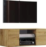 VCM TV-M&ouml;bel Honig-Eiche 115x36x40 cm 2 T&uuml;ren 6 F&auml;cher Wandmontage Wohnwand 