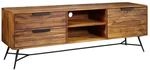 FineBuy Lowboard Nishan 160x54x40 cm Sheesham Massiv Holz, Design HiFi-Board mit