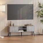 [en.casa] Fernsehtisch Eskilstuna mit Schrankt&uuml;ren und Ablagef&auml;chern...