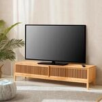 [en.casa] Fernsehschrank Videb&aelig;k aus Bambus Natur mit Stauraum Fernsehkommode