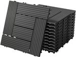 ECD Germany WPC Terrassenfliesen 30x30 cm/11 St&uuml;ck=1m&sup2;, Anthrazit Mosaik,