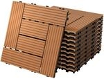 ECD Germany WPC Terrassenfliesen 30x30 cm/22 St&uuml;ck=2m&sup2;, Hellbraun, Mosaik,