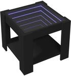 vidaXL LED-Couchtisch Schwarz 53x53x45 cm Holzwerkstoff